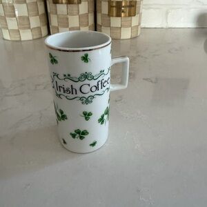 Vintage Irish Coffee Mug with Green Shamrocks